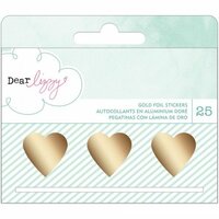 American Crafts - Fine and Dandy Collection - Roll Stickers - Gold Foil Heart Decals