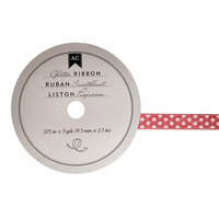 American Crafts - Glitter Ribbon - Pink Dot - 0.325 Inch - 3 Yards