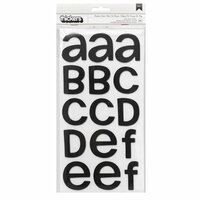 American Crafts - Thickers - Rootbeer Float - Foam Alpha Stickers - Black