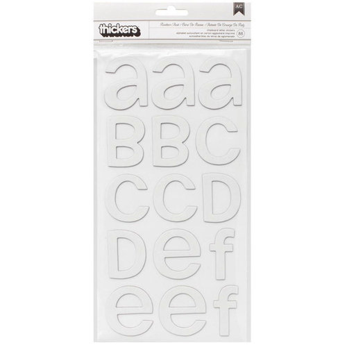 American Crafts - Thickers - Rootbeer Float - Chipboard Alpha Stickers - White