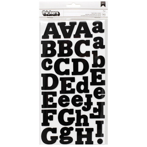 American Crafts - Thickers - Eric - Foam Alpha Stickers - Black
