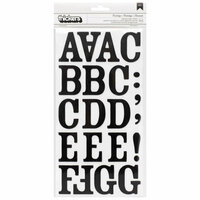 American Crafts - Thickers - Rockabye - Chipboard Alpha Stickers - Black