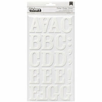 American Crafts - Thickers - Rockabye - Foam Alpha Stickers - White