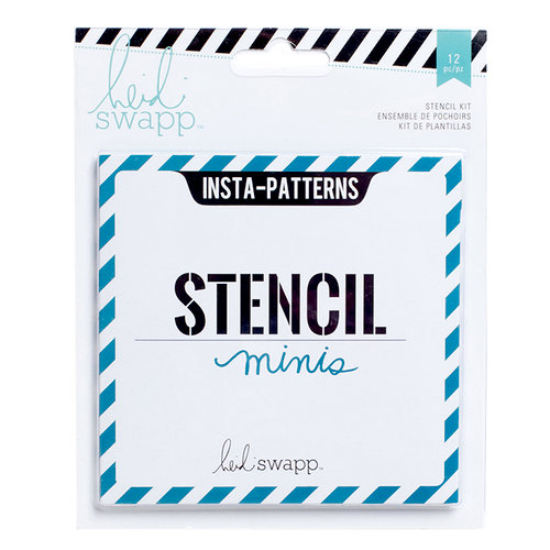 Heidi Swapp - Mixed Media Collection - 4 x 4 Stencil Pack - Minis - Insta-Patterns