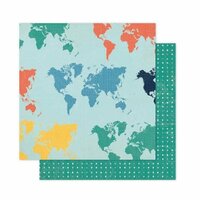 Pink Paislee - Atlas Collection - 12 x 12 Double Sided Paper - Here and There