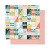 Pink Paislee - Atlas Collection - 12 x 12 Double Sided Paper - Ticket To Ride