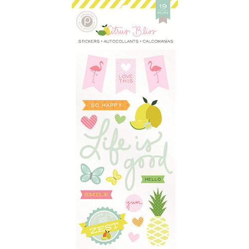 Pink Paislee - Citrus Bliss Collection - Puffy Stickers