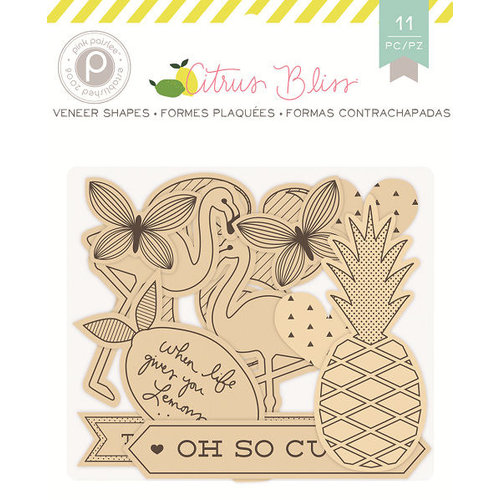 Pink Paislee - Citrus Bliss Collection - Wood Veneer Shapes