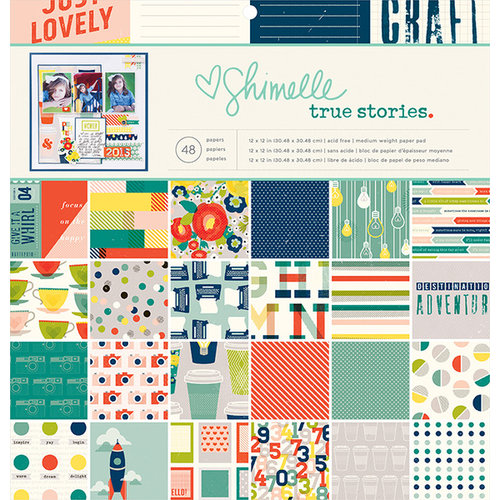 American Crafts - True Stories Collection - 12 x 12 Paper Pad