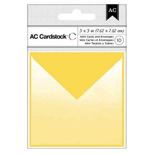 American Crafts - Mini Cards and Envelopes - 3 x 3 - Yellow