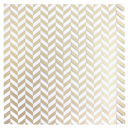 American Crafts - DIY Shop 3 Collection - 12 x 12 Acetate Paper with Foil Accents - Herringbone