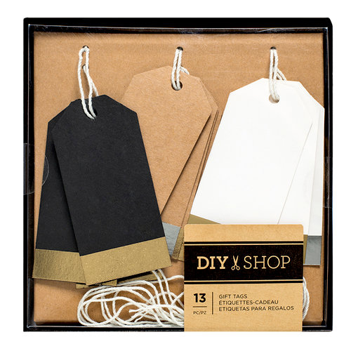 American Crafts - DIY Shop 3 Collection - Gift Tag Set - Chalkboard and Foil