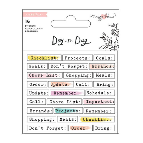 Maggie Holmes - Day to Day Planner Collection - Mini Sticker Book 2 - Cardstock with Foil Accents