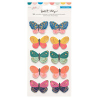 Crate Paper - Sweet Story Collection - Layered Butterflies Stickers with Glitter Accents