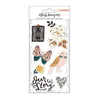 Crate Paper - Fresh Bouquet Collection - Embossed Puffy Stickers