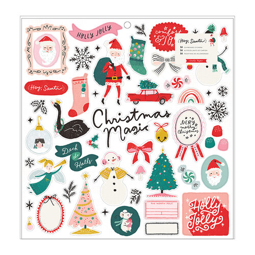 Crate Paper - Hey Santa Collection - 12 x 12 Chipboard Stickers