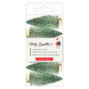 Crate Paper - Hey Santa Collection - Wire Brush Trees - Green with Gold Glitter Accents