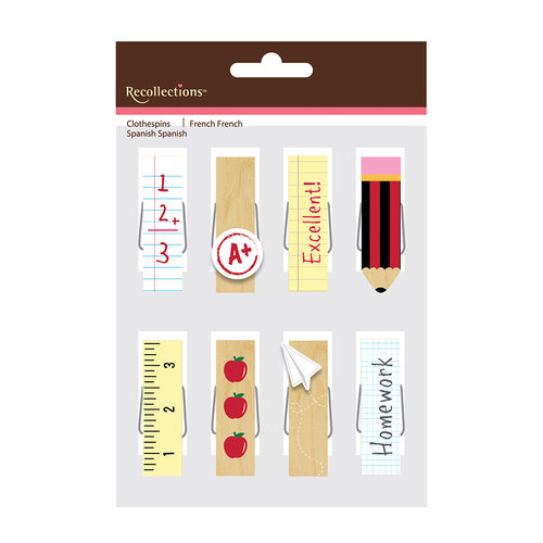 American Crafts - Clothespins - Back To School