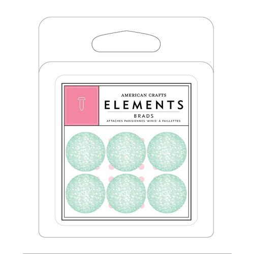 American Crafts - Brads - Glitter - Mint Circles