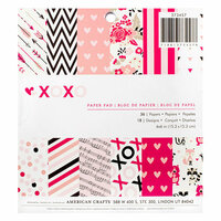 American Crafts - Valentines Collection - 6 x 6 Paper Pad - XOXO