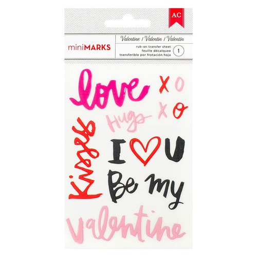 American Crafts - Valentines Collection - Rub Ons - Words