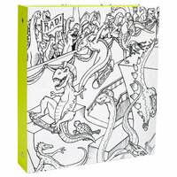 American Crafts - Hall Pass Collection - Adult Coloring - 3-Ring Binder - Dinosaur