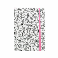 American Crafts - Hall Pass Collection - Adult Coloring - Elastic Notebook - 5 x 7 - Floral
