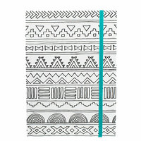 American Crafts - Hall Pass Collection - Adult Coloring - Elastic Notebook - 5 x 7 - Tribal