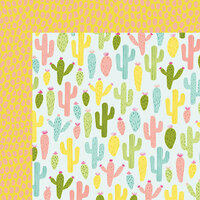 American Crafts - Happy Place Collection - 12 x 12 Double Sided Paper - Cactus Cooler