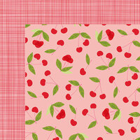 American Crafts - Happy Place Collection - 12 x 12 Double Sided Paper - Cheery Cherry