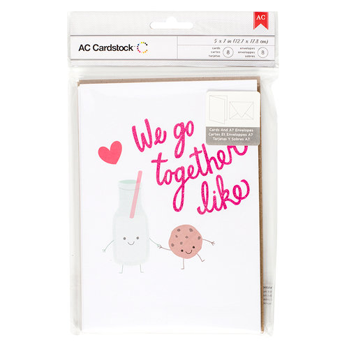 American Crafts - Valentines Cards - 5 x 7 - We Go Together