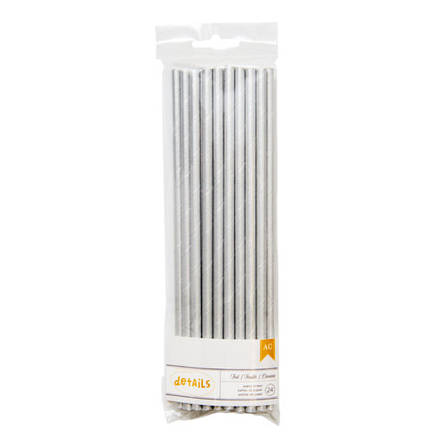 American Crafts - Metallic Straws - Solid - Silver