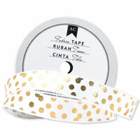 American Crafts - Fabric Tape - Gold Scatter Dot - 0.625 Inches