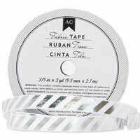 American Crafts - Fabric Tape - Silver Stripe - 0.375 Inches