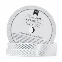 American Crafts - Fabric Tape - Silver Chevron - 0.375 Inches
