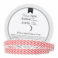 American Crafts - Fabric Tape - Red Chevron - 0.375 Inches