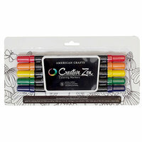 American Crafts - Hall Pass Collection - Adult Coloring - Creative Zen - Coloring Markers - Primary - 5 Pack