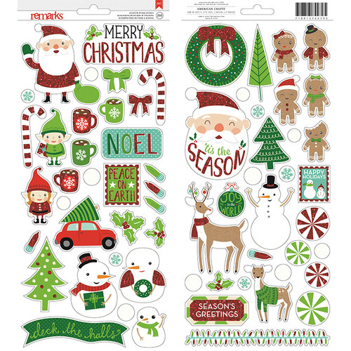 American Crafts - All Wrapped Up Collection - Christmas - Stickers - Accents and Phrases