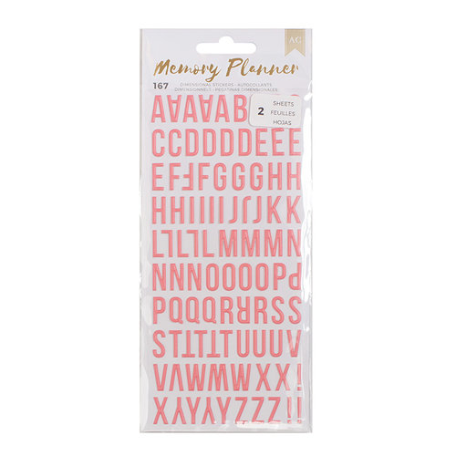 American Crafts - Memory Planner Collection - Puffy Stickers - Alpha