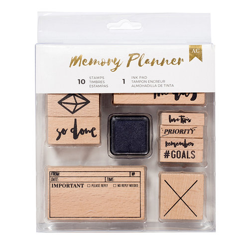 American Crafts - Memory Planner Collection - Marble Crush - Wood Stamp Pad Set