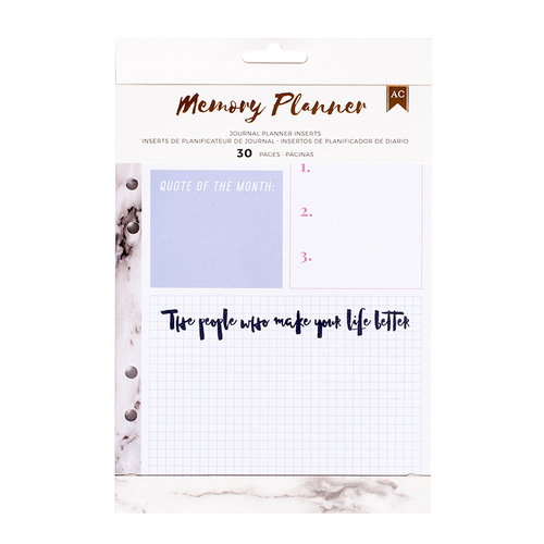 American Crafts - Memory Planner Collection - Marble Crush - Planner Inserts - Journal