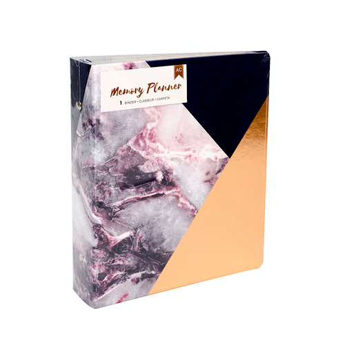 American Crafts - Memory Planner Collection - Marble Crush - Binder - Gold Corner