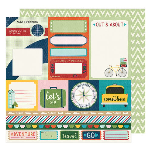American Crafts - Go Now Go Collection - 12 x 12 Double Sided Paper - Race