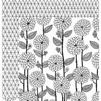 American Crafts - Adult Coloring Collection - 12 x 12 Double Sided Paper - Floral Lines