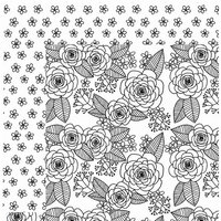 American Crafts - Adult Coloring Collection - 12 x 12 Double Sided Paper - Roses