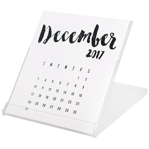 American Crafts - 18 Month Calendar - 4.75 x 5.5 - Black and White - July 2016 to Dec. 2017