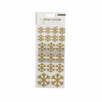 Crate Paper - Snow and Cocoa Collection - Cardstock Stickers with Glitter Accents - Snowflakes