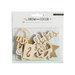 Crate Paper - Snow and Cocoa Collection - Die Cut Wood Pieces with Glitter Accents - Phrases