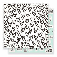 Crate Paper - Heart Day Collection - 12 x 12 Double Sided Paper - Snuggles