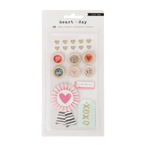Crate Paper - Heart Day Collection - Mixed Embellishments
